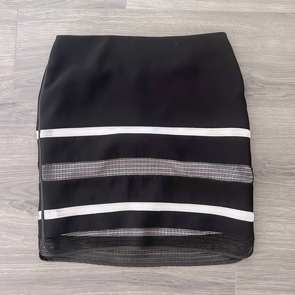 White House Black Market Dresses & Skirts - Black and white skirt Mesh Stripe Black Pencil